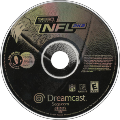 NFL 2K2 disc art for Sega Dreamcast (DC) video game 
