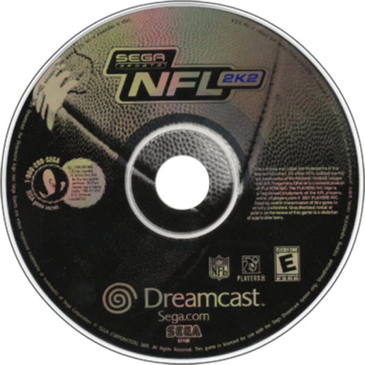 NFL 2K2 disc art for Sega Dreamcast (DC) video game 