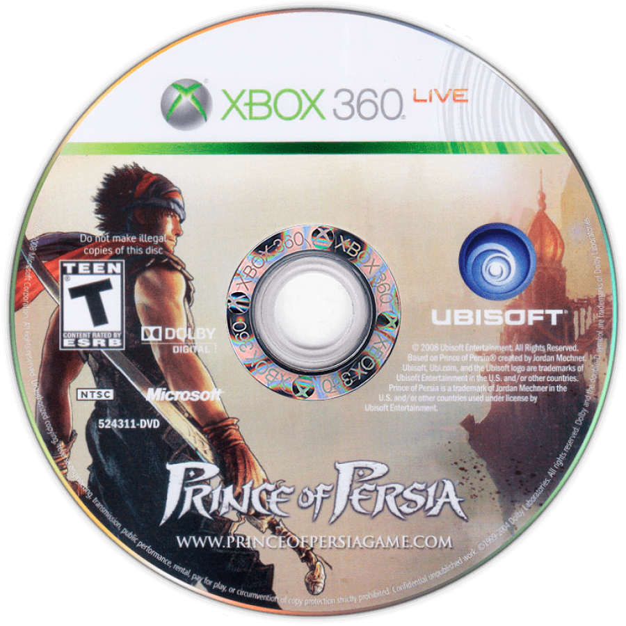 Prince of Persia disc for Xbox 360 (X360) action-adventure platformer video game