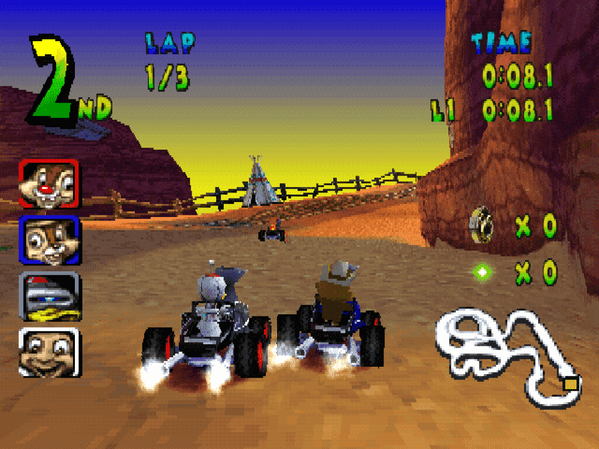 Walt Disney World Quest Magical Racing Tour PlayStation 1 kart racing game Disney parks attractions themed tracks multiplayer mode unlockable characters Disney Interactive gameplay