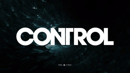Control for PlayStation 4, title screen for an action-adventure third-person shooter video game with supernatural powers, sci-fi mystery, cinematic combat, and paranormal exploration gameplay