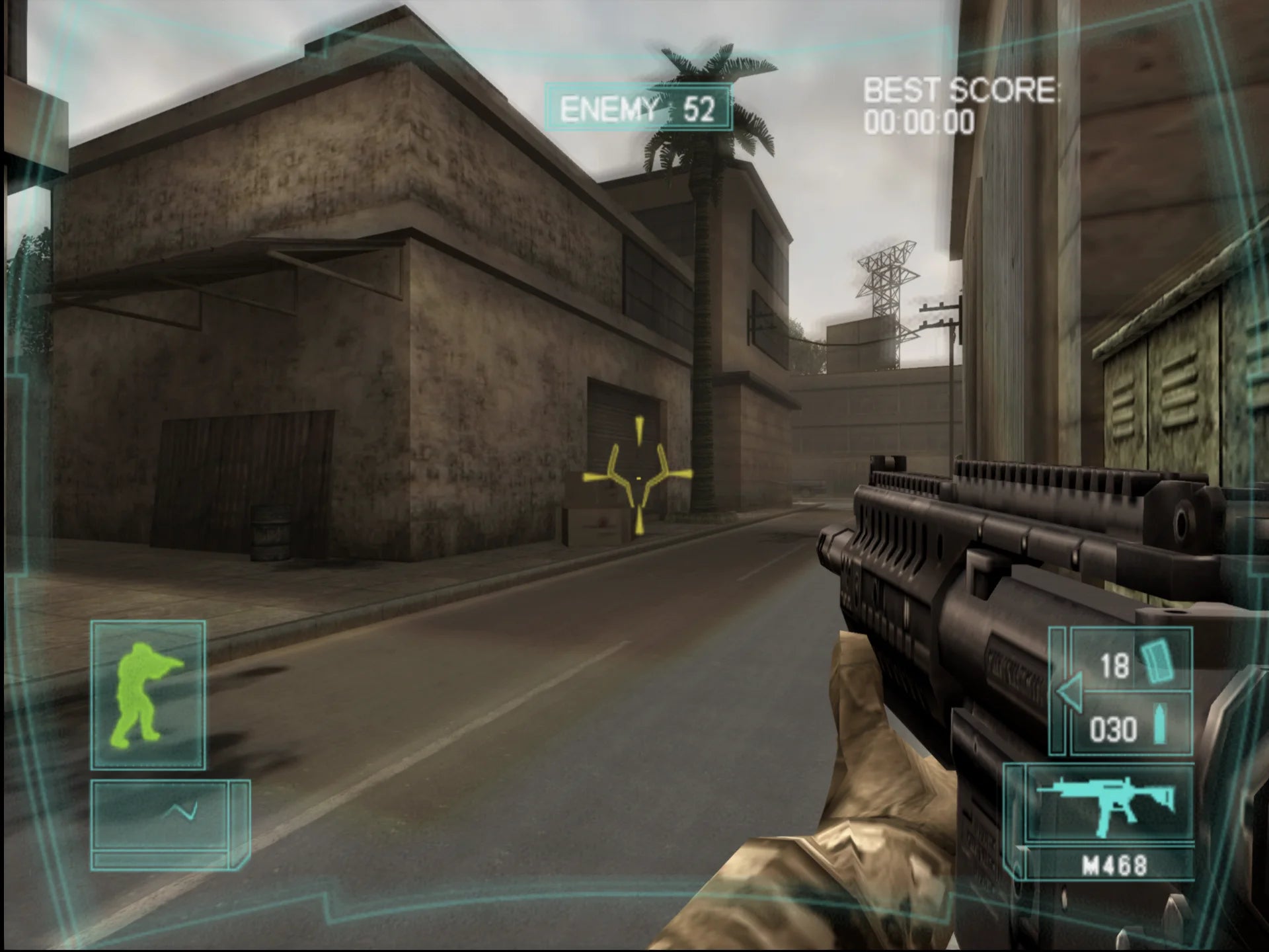 Tom Clancy's Ghost Recon: Advanced Warfighter for PlayStation 2 (PS2) featuring tactical third person shooting with squad commands and modern military gear in an urban combat campaign; plan your approach issue orders and complete objectives with Ghost Recon style realism on PS2 gameplay screenshot
