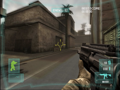 Tom Clancy's Ghost Recon: Advanced Warfighter for PlayStation 2 (PS2) featuring tactical third person shooting with squad commands and modern military gear in an urban combat campaign; plan your approach issue orders and complete objectives with Ghost Recon style realism on PS2 gameplay screenshot