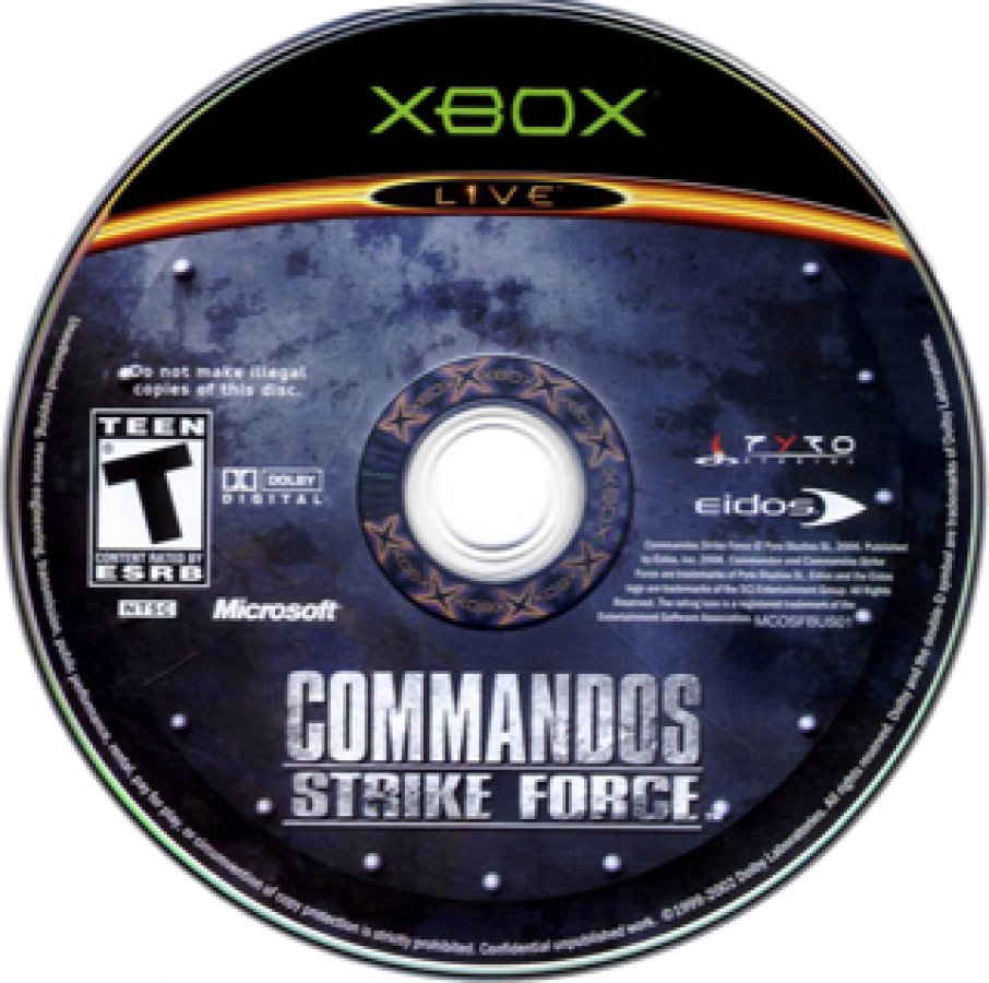 Commandos: Strike Force disc art for Xbox (XBOX) video game