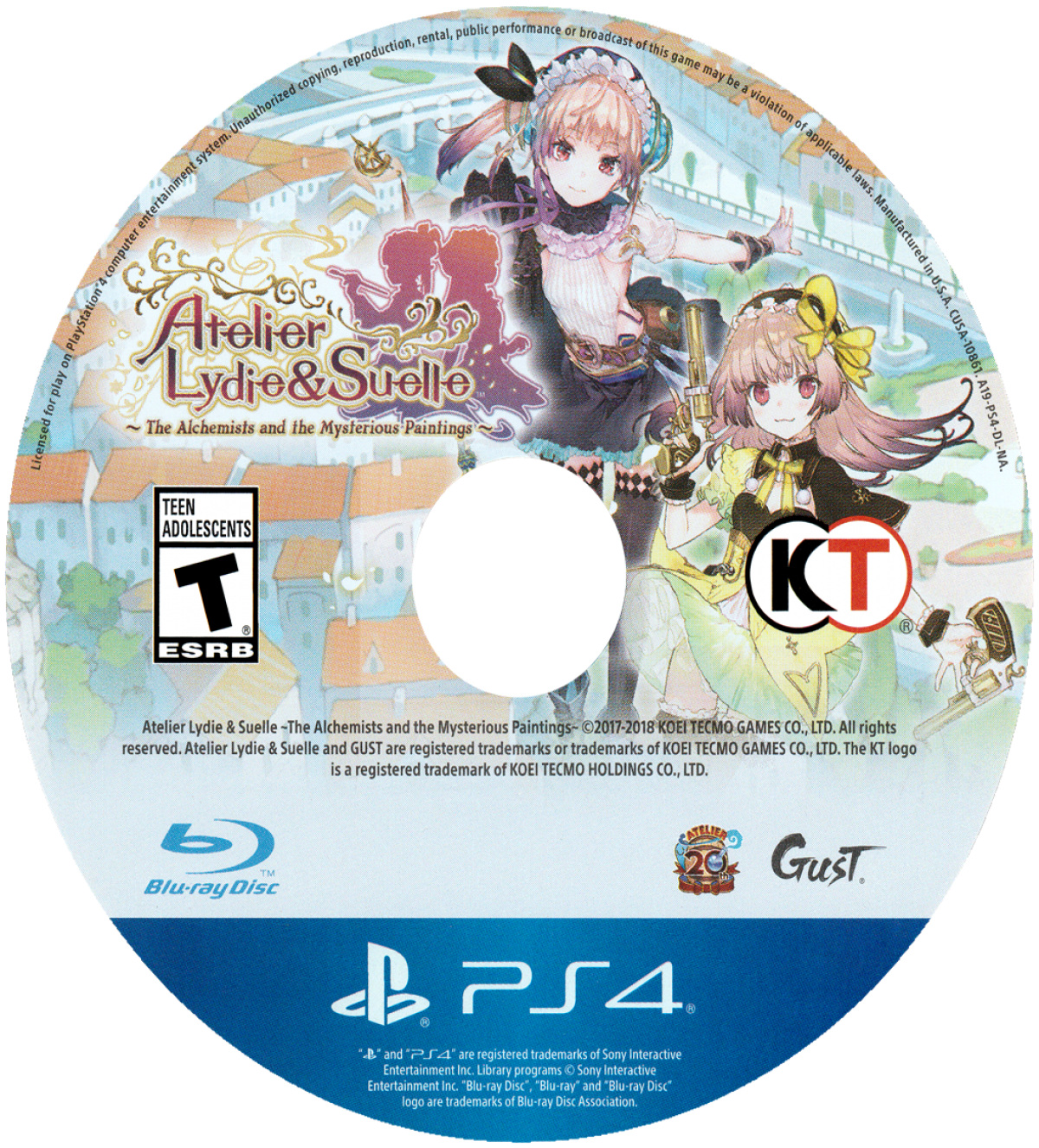 Atelier Lydie & Suelle PlayStation 4 (PS4) video game disc JRPG crafting adventure