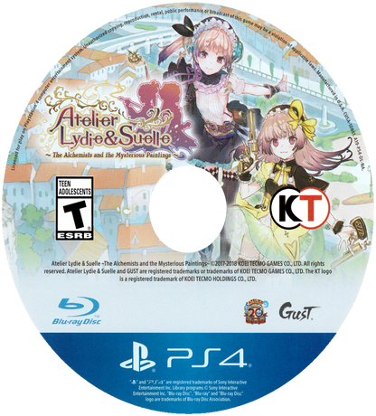 Atelier Lydie & Suelle PlayStation 4 (PS4) video game disc JRPG crafting adventure