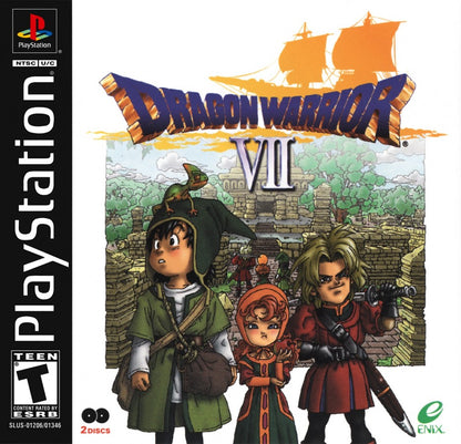 Dragon Warrior VII retro fantasy role-playing RPG game for PlayStation 1 (PS1) cover art