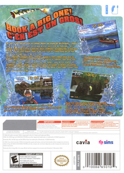 Sega Bass Fishing – Nintendo Wii (Wii) fishing simulation sports video game back of case