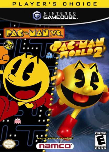 Pac-Man vs. / Pac-Man World 2 Player's Choice GameCube game featuring classic maze action and 3D platforming adventure on Nintendo GameCube front cover