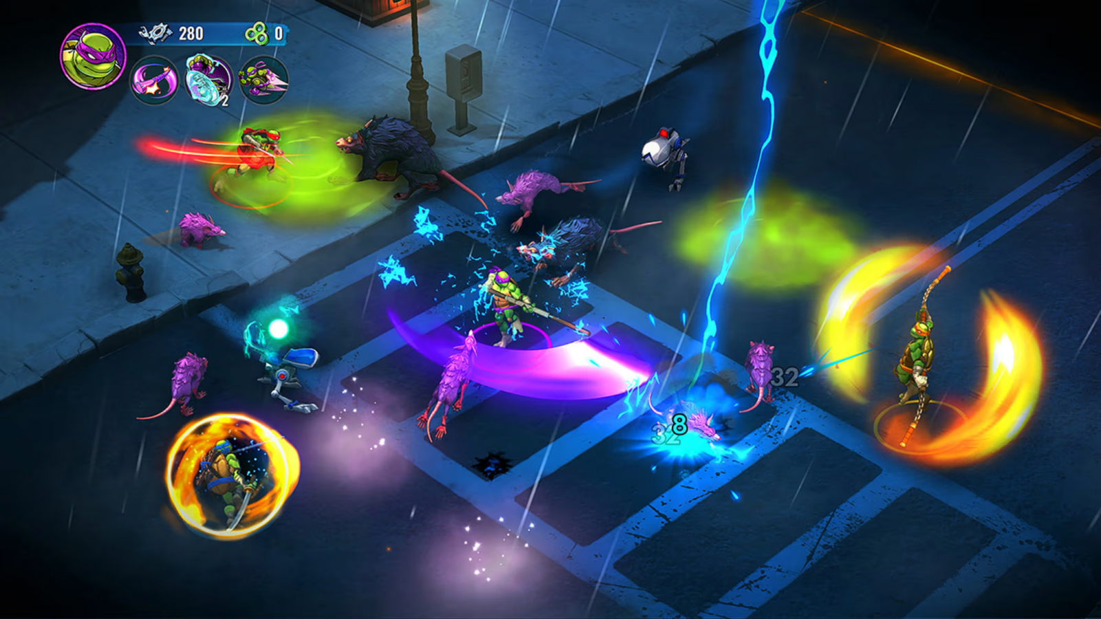 Teenage Mutant Ninja Turtles Splintered Fate Deluxe Edition Nintendo Switch inspired design featuring action roguelike adventure aesthetic cooperative turtle team combat fast paced isometric battles mutant enemies New York City inspired settings elemental abilities and arcade style gameplay presentation gameplay