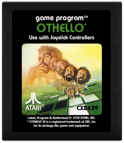 Othello for Atari 2600, cartridge for a strategy board video game with turn-based gameplay, classic tile-flipping mechanics, competitive logic challenges, and retro tabletop gameplay