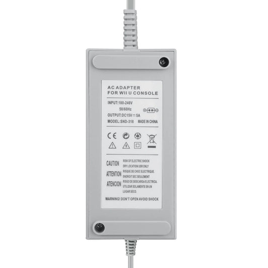 Wii U Console AC Adapter inspired design featuring Nintendo gaming power accessory aesthetic reliable console power supply replacement hardware essential charging connection home gaming setup compatible Wii U system presentation back  