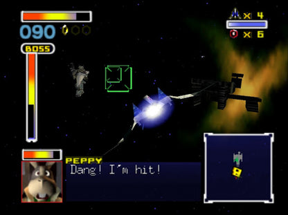 Star Fox 64 Nintendo 64 N64 video game, on-rails space shooter, classic Nintendo title, multiplayer dogfights, retro console game gameplay