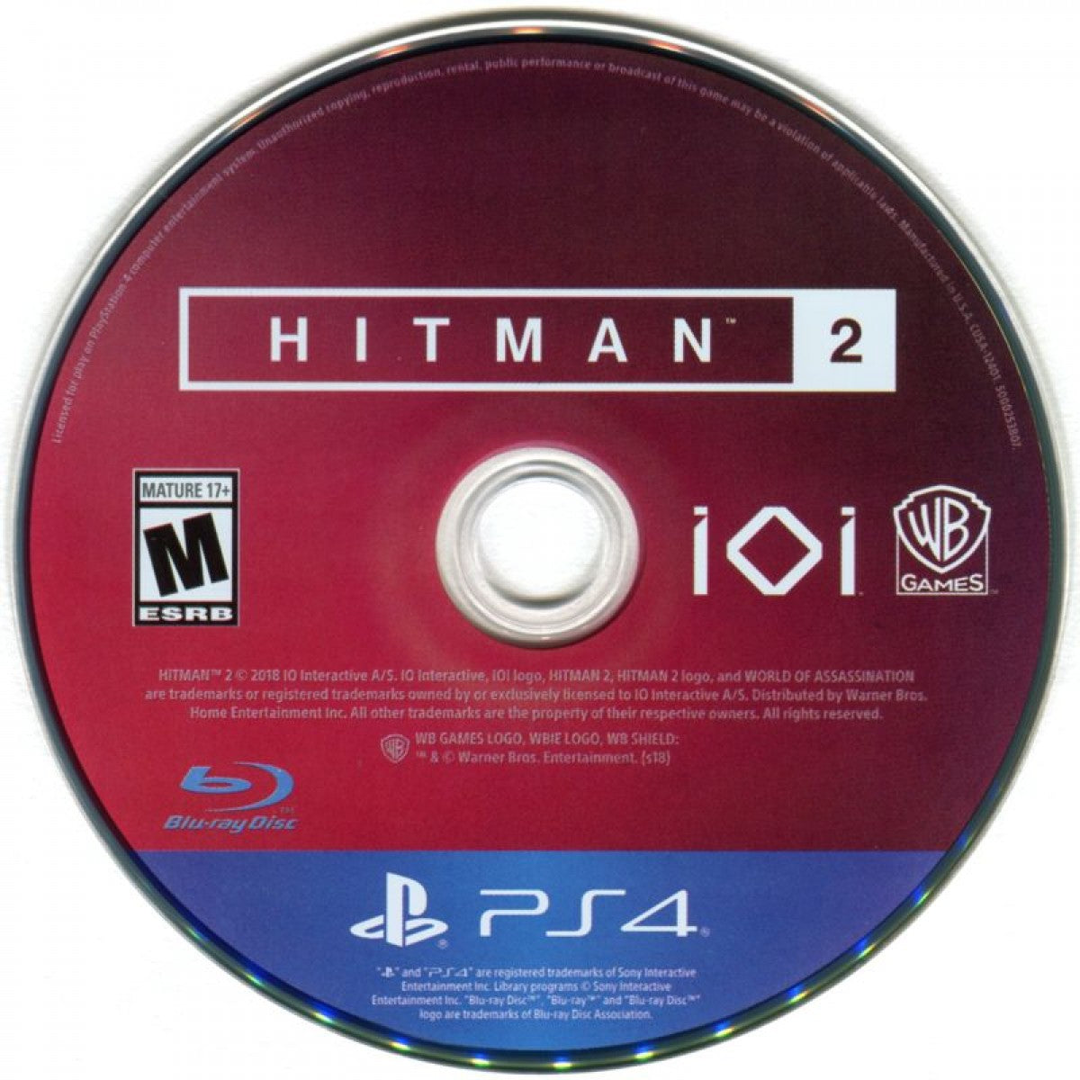 Hitman 2 – PlayStation 4 (PS4) video game disc, stealth action title published by Warner Bros. Interactive Entertainment