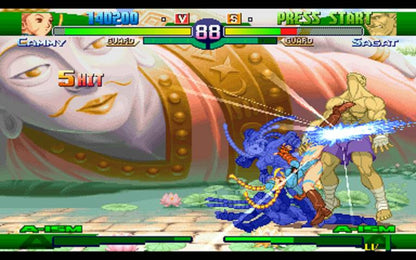 Street Fighter Alpha 3 game for the PlayStation featuring 2D fighting gameplay with a large character roster multiple fighting styles arcade and versus modes and fast paced competitive combat with combo based mechanics gameplay