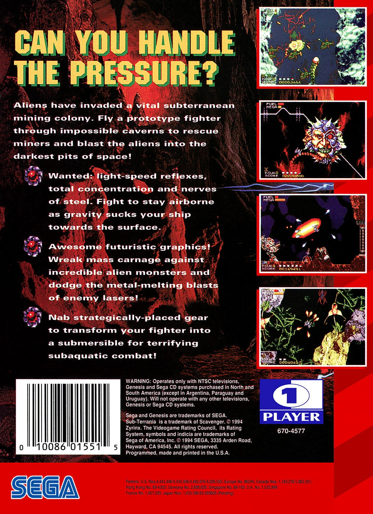 Sub-Terrania Sega Genesis retro video game shoot em up gameplay (1993)