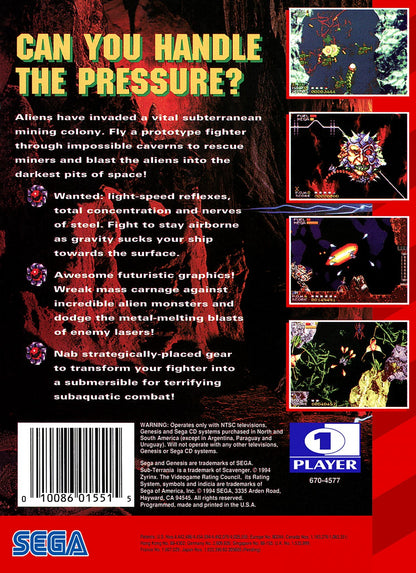 Sub-Terrania Sega Genesis retro video game shoot em up gameplay (1993)