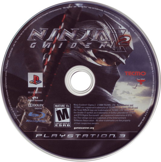 Ninja Gaiden Sigma 2 disc art for PlayStation 3 (PS3) video game