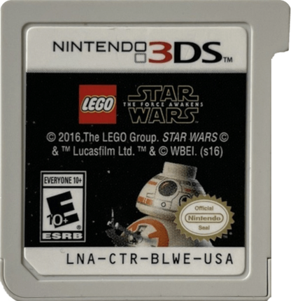 LEGO Star Wars The Force Awakens Nintendo 3DS 3DS action adventure video game featuring LEGO characters Star Wars missions lightsaber battles blaster combat puzzle solving character abilities collectible items and classic Nintendo 3DS gameplay collectible gaming appeal 3DS cartidge