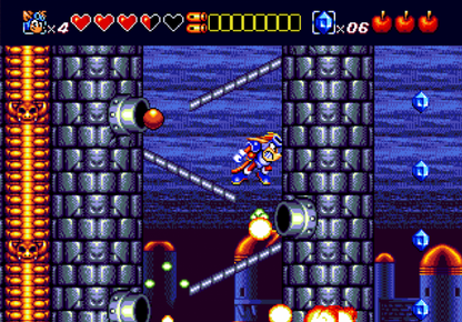 Sparkster Sega Genesis for retro video game enthusiasts featuring side scrolling action platforming gameplay rocket powered knight adventures fast paced combat colorful fantasy worlds challenging boss battles classic 16 bit gaming and collectible gaming appeal gameplay