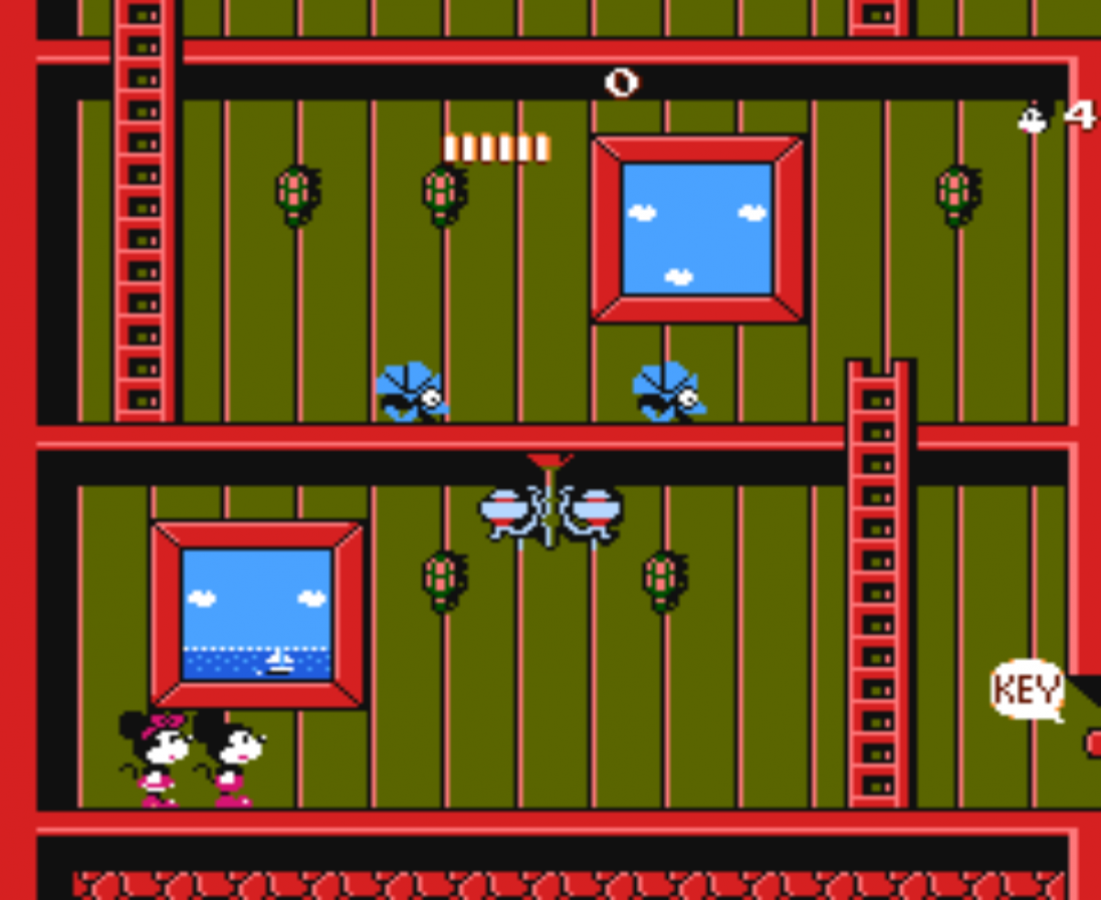 Mickey Mousecapade retro NES video game Mickey Mousecapade Disney action adventure platform gameplay cartoon characters cooperative gameplay classic console title Nintendo Entertainment System release gameplay
