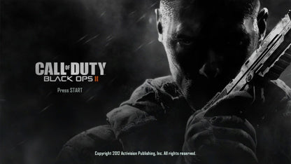 Call of Duty: Black Ops II start screen for Xbox 360 (X360) first-person shooter video game