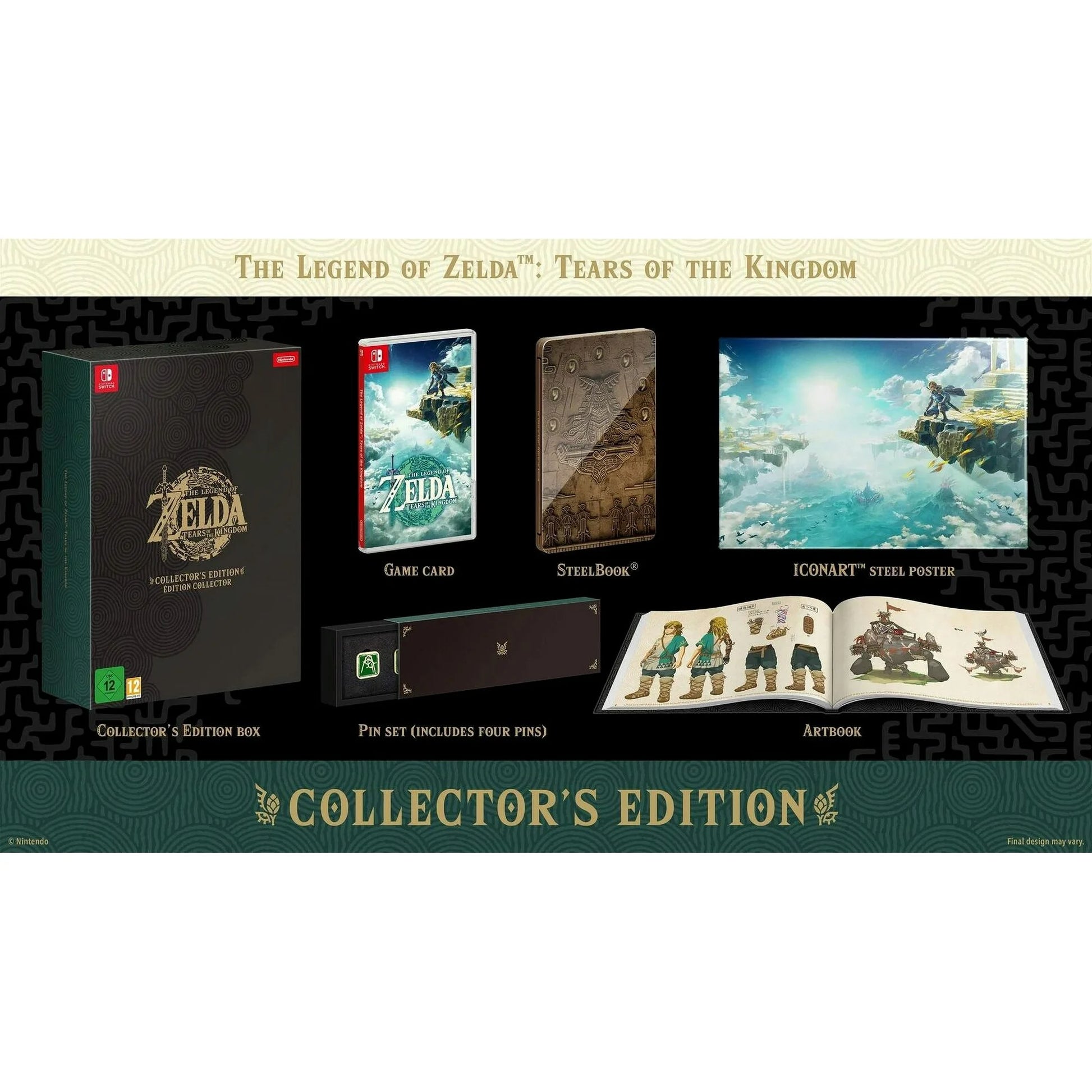 The Legend Of Zelda: Tears Of The Kingdom Collector's Edition contents for NS video game