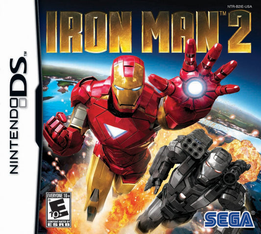 Iron Man 2 for Nintendo DS action adventure superhero game based on the Marvel film featuring armored combat missions villains upgrades touchscreen gameplay cover
