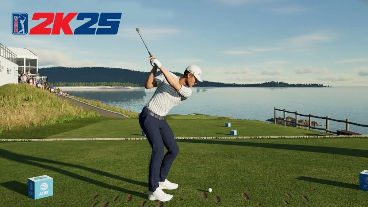 PGA Tour 2K25 PlayStation 5 PS5 video game featuring realistic golf simulation gameplay professional golfers championship tournaments world famous golf courses precision swing mechanics putting challenges course customization MyCAREER mode online multiplayer competitive golf matches and authentic sports presentation classic PlayStation 5 sports gaming retro video game collection collectible gaming appeal gameplay