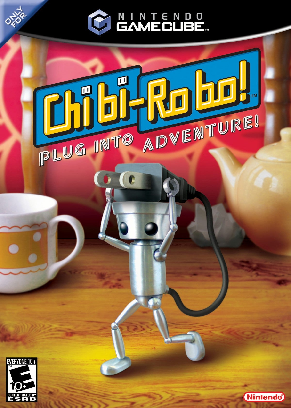 Chibi Robo for GameCube featuring charming action adventure gameplay centered around a tiny household robot cover art