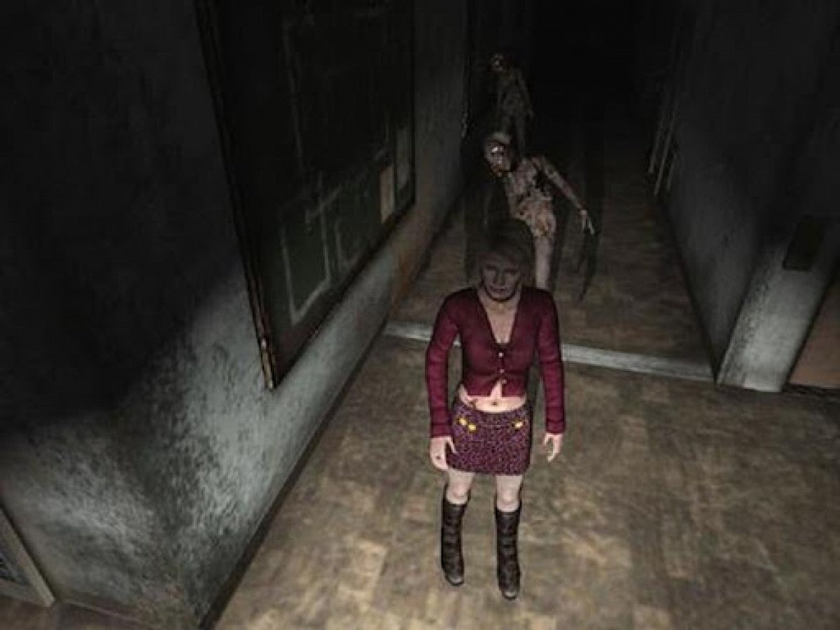 Silent Hill 2 Greatest Hits PS2 Sony PlayStation 2 survival horror game psychological horror exploration foggy town atmosphere disturbing story driven narrative puzzle solving combat Konami iconic horror classic retro gaming PlayStation 2 software video game title gameplay