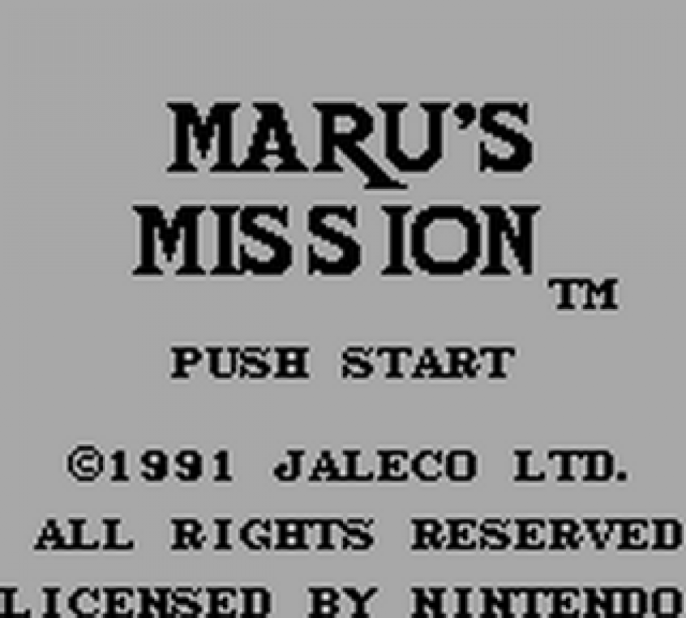 M.U.S.H.A. (Maru’s Mission) Game Boy shoot ’em up video game title screen