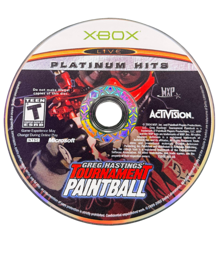 Greg Hastings’ Tournament Paintball Platinum Hits Xbox sports shooter video game disc