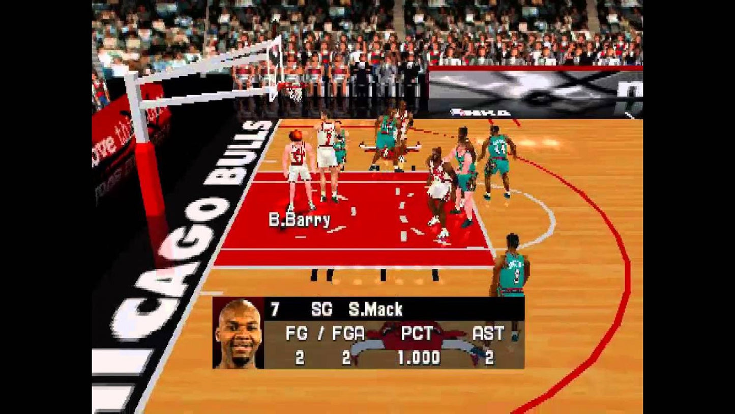 NBA In the Zone 99 gameplay for PlayStation 1 (PS1) video game, basketball sports action, classic arcade-style gameplay, retro Sony console title