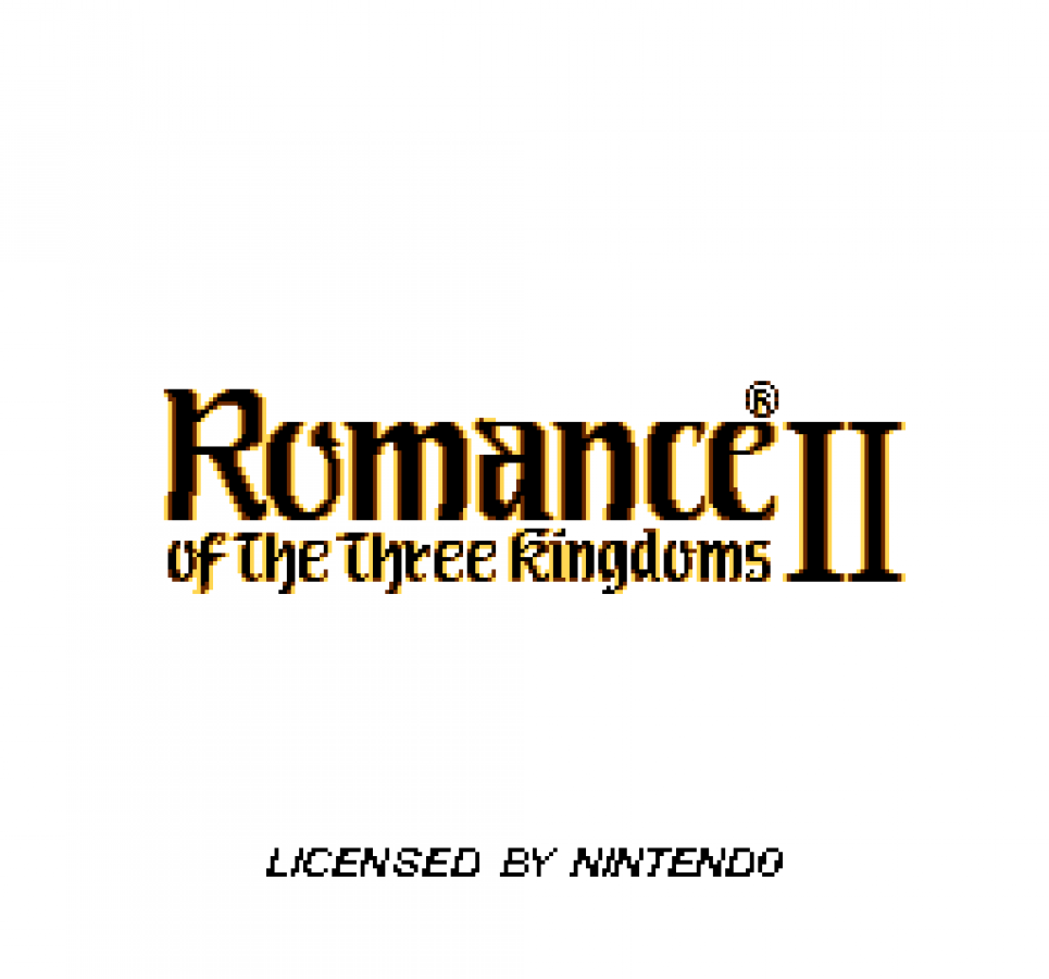 Romance of the Three Kingdoms II retro SNES video game Romance of the Three Kingdoms historical strategy simulation tactical warfare empire management turn based gameplay console title Super Nintendo release title screen