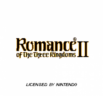 Romance of the Three Kingdoms II retro SNES video game Romance of the Three Kingdoms historical strategy simulation tactical warfare empire management turn based gameplay console title Super Nintendo release title screen