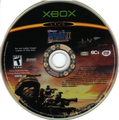 Conflict: Desert Storm II - Back to Baghdad disc art for Xbox (XBOX) video game