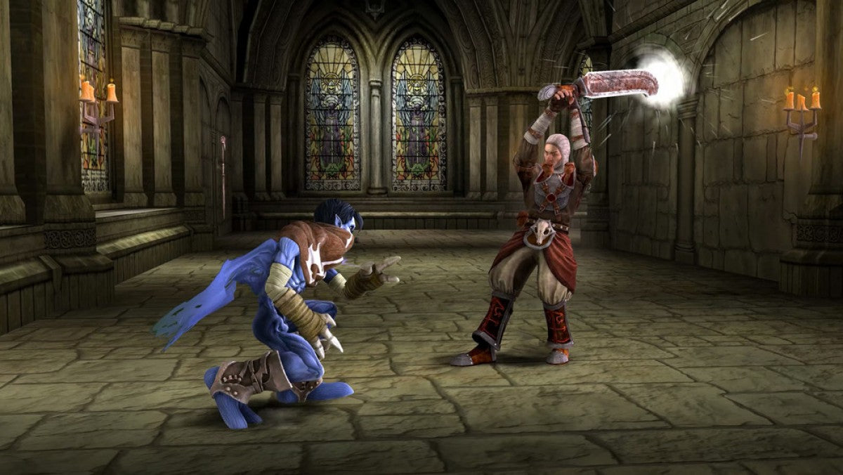 Legacy of Kain Soul Reaver 2 PS2 Sony PlayStation 2 action adventure gothic puzzle platformer Raziel vampire wraith combat time travel narrative dark fantasy story exploration dimension shifting gameplay Crystal Dynamics retro gaming PlayStation 2 software video game title gameplay