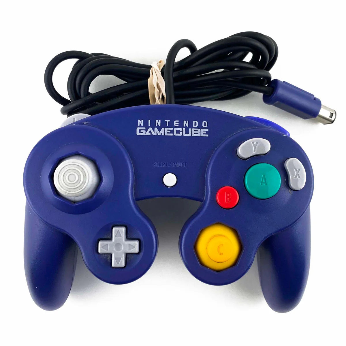 Official Nintendo GameCube controller in indigo, wired gaming controller with responsive buttons and ergonomic design, compatible with Nintendo GameCube and Nintendo Switch for retro and modern gaming sessions