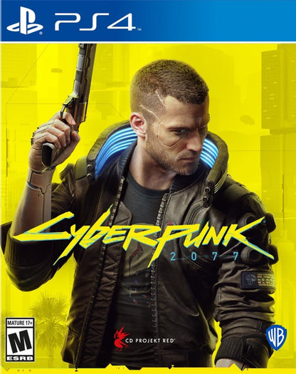 Cyberpunk 2077 – PlayStation 4 (PS4) video game cover image, open-world RPG by CD Projekt Red