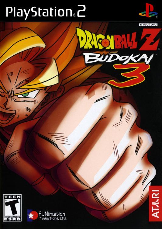 Dragon Ball Z Budokai 3 for PlayStation 2 fighting video game featuring fast paced arena battles iconic DBZ character roster transformation mechanics dramatic story modes and classic anime inspired combat experience cover art