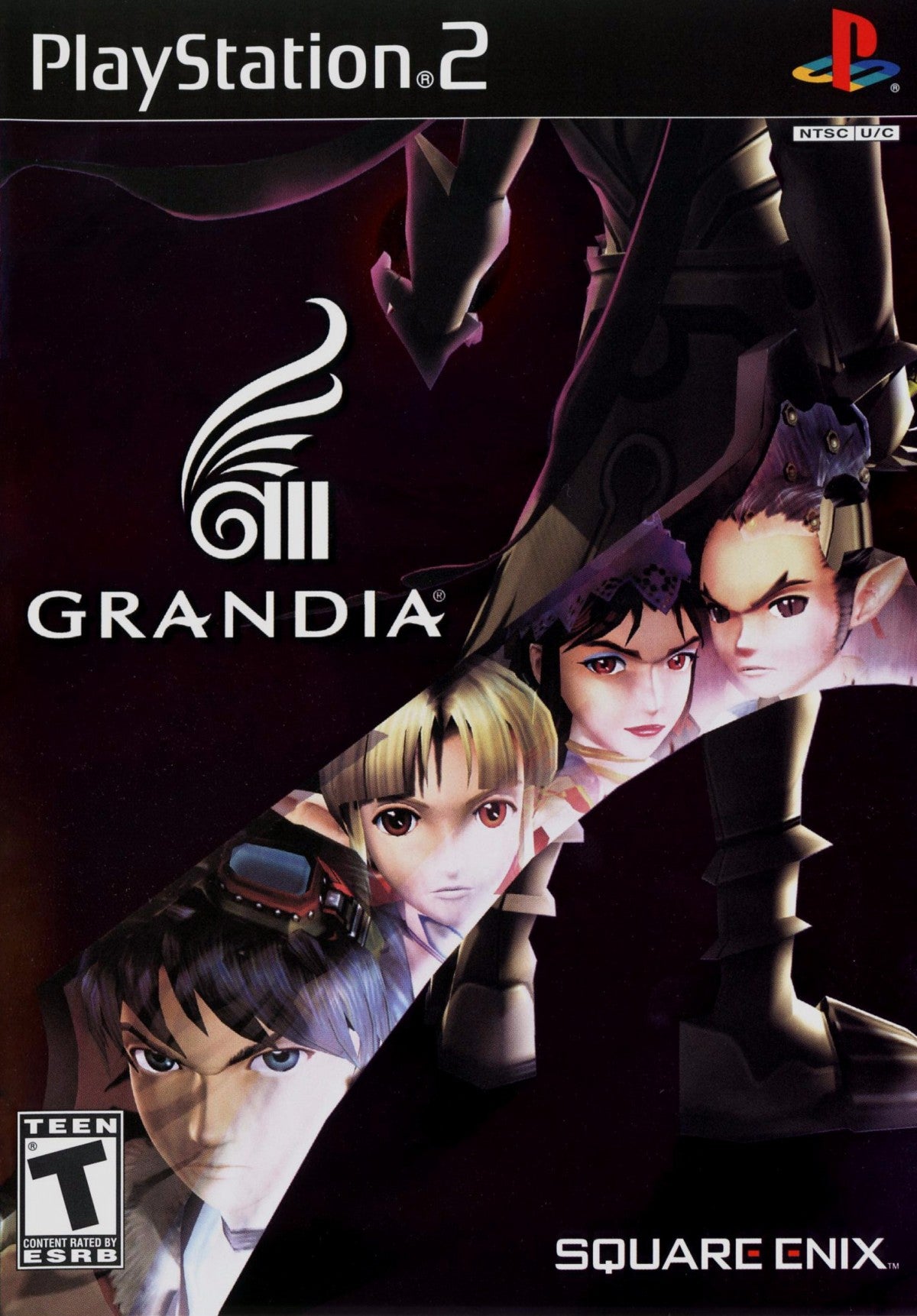 Grandia III PlayStation 2 PS2 role playing video game featuring turn-based combat epic fantasy adventure colorful characters magical attacks strategic battles exploration character development powerful abilities and classic PlayStation 2 PS2 gameplay collectible retro gaming appeal front cover art
