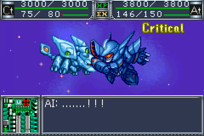 Super Robot Taisen Original Generation Game Boy Advance GBA tactical RPG turn-based strategy mech combat game original characters gameplay screenshot