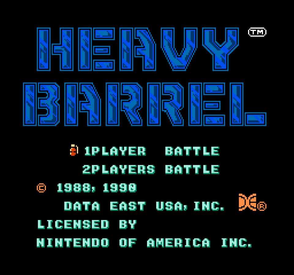 Heavy Barrel Complete in Box CIB Nintendo Entertainment System NES for retro video game enthusiasts featuring top down action shooter gameplay military combat missions powerful weapon upgrades cooperative arcade style action challenging enemy forces complete in box collectible gaming appeal gameplay 