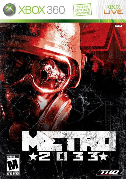 Metro 2033 cover art for Xbox 360 (X360) post-apocalyptic first-person shooter video game