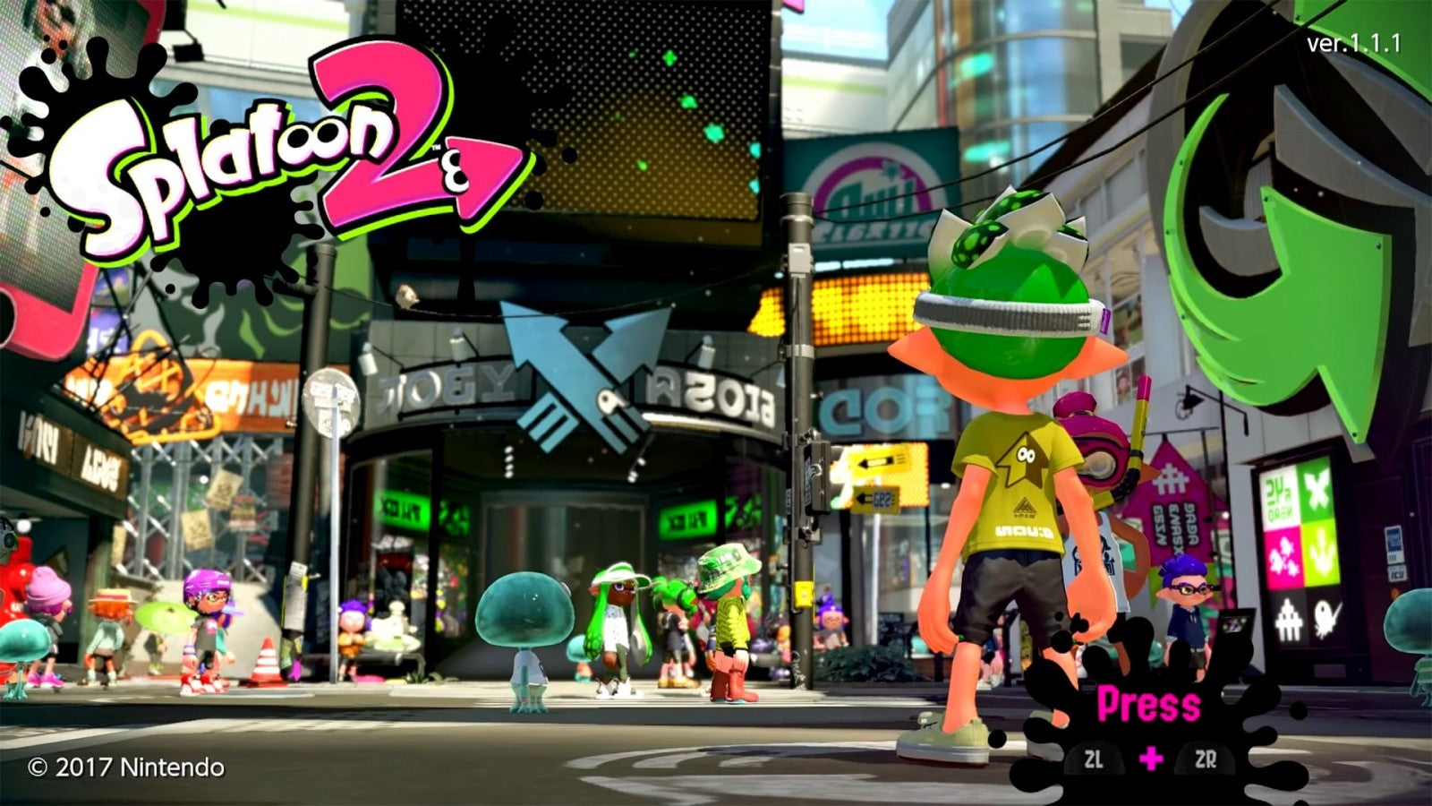 Splatoon 2 home screen for Nintendo Switch (NS) video game