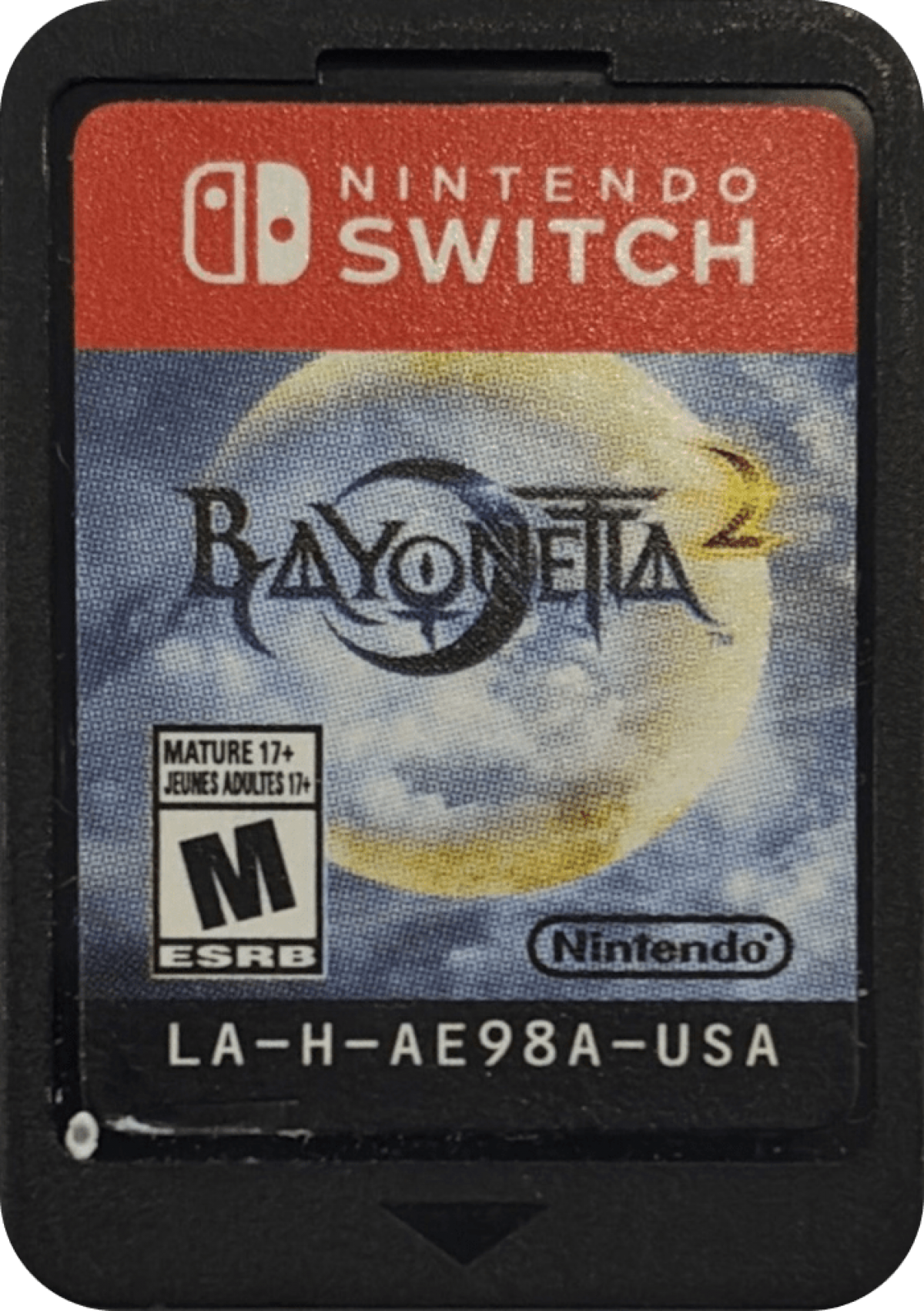 Bayonetta Nintendo Switch inspired design featuring stylish action adventure aesthetic powerful witch heroine fast paced hack and slash combat supernatural abilities cinematic battles dramatic fantasy environments intense character driven gameplay presentation cartridge