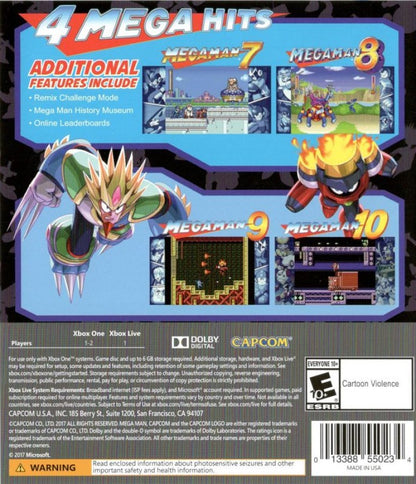 Mega Man Legacy Collection 2 back of case for Xbox One (XONE) action-platformer video game