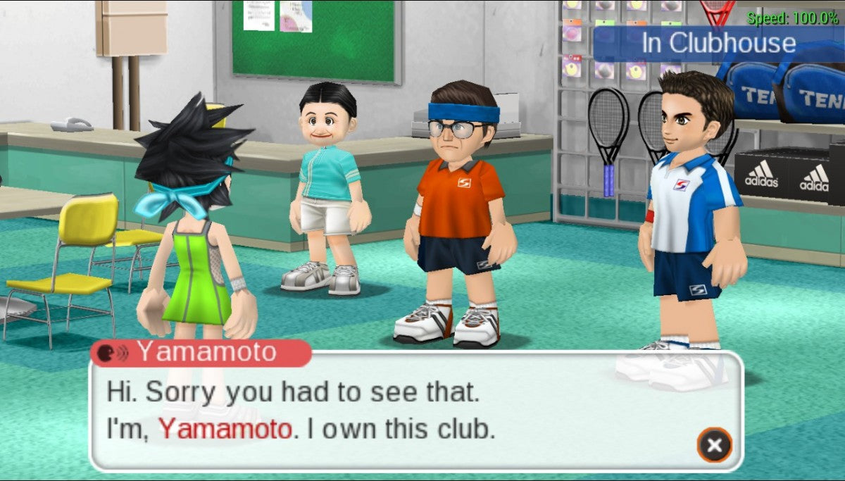 Hot Shots Tennis Get a Grip PlayStation Portable game featuring arcade-style tennis gameplay and colorful character action screenshot