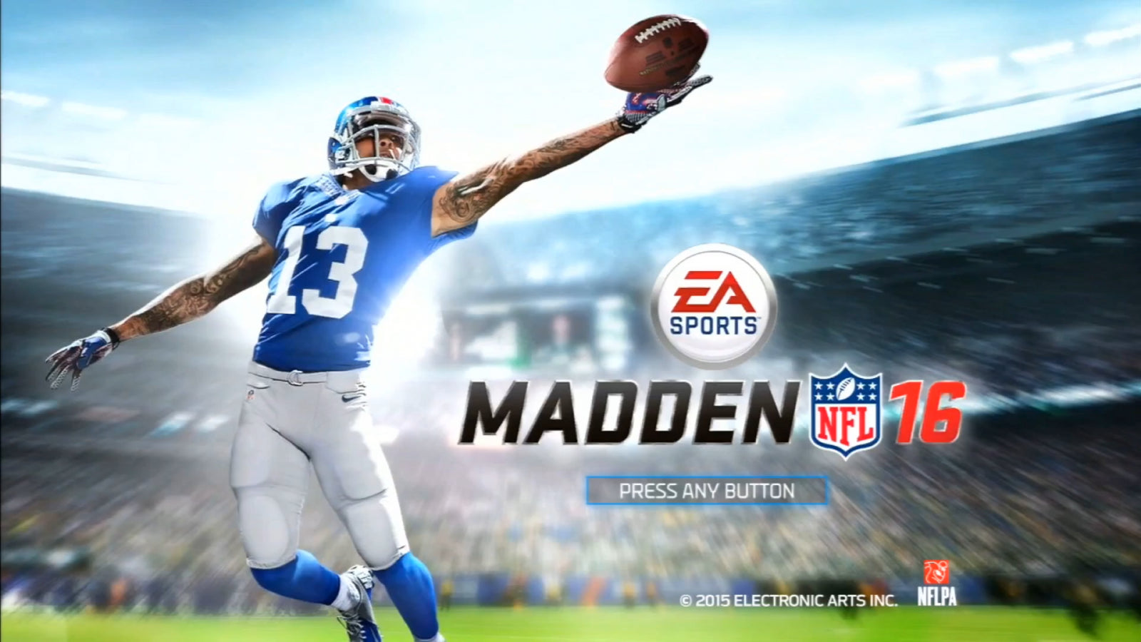 Madden NFL 16 title screen for PlayStation 3 (PS3) video game